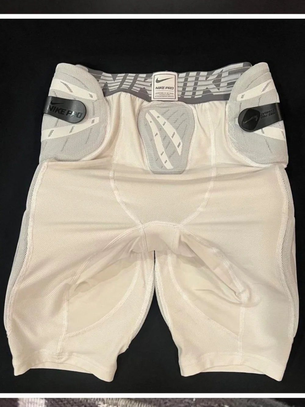 Nike Pro Hyperstrong White 5 Pad Hard Plate Football Girdle Padded Shorts Medium